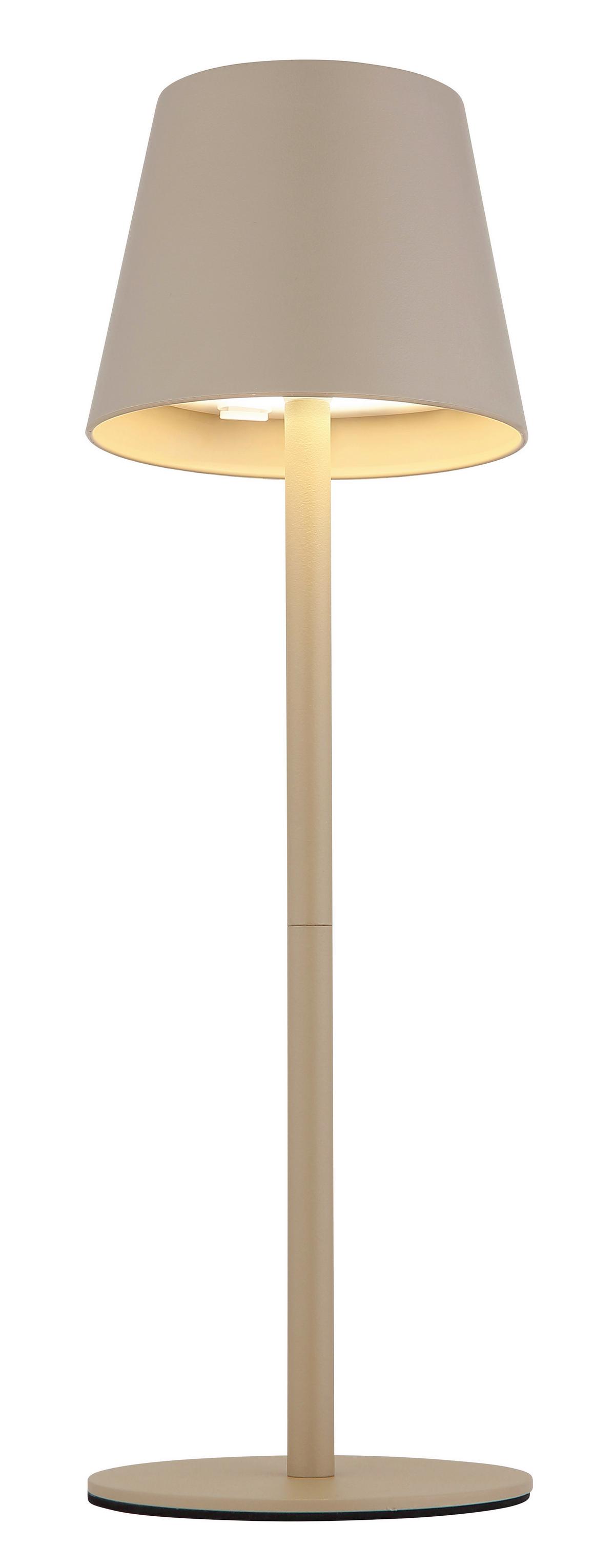 LAMPA STOŁOWA Z AKUMULATOREM 58488S - kolor piaskowy, Design, tworzywo sztuczne/metal (11,5/36cm) - Globo