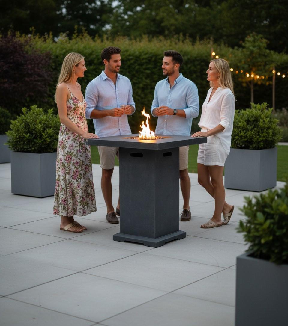 Feuerstellen Montreali Dunkelgrau - Dunkelgrau, KONVENTIONELL, Stein/Metall (87/87/106cm) - Gardenson