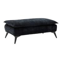 Hocker Ottawa Schwarz Strukturstoff - Schwarz, MODERN, Textil/Metall (122/47/68cm) - Premium Living