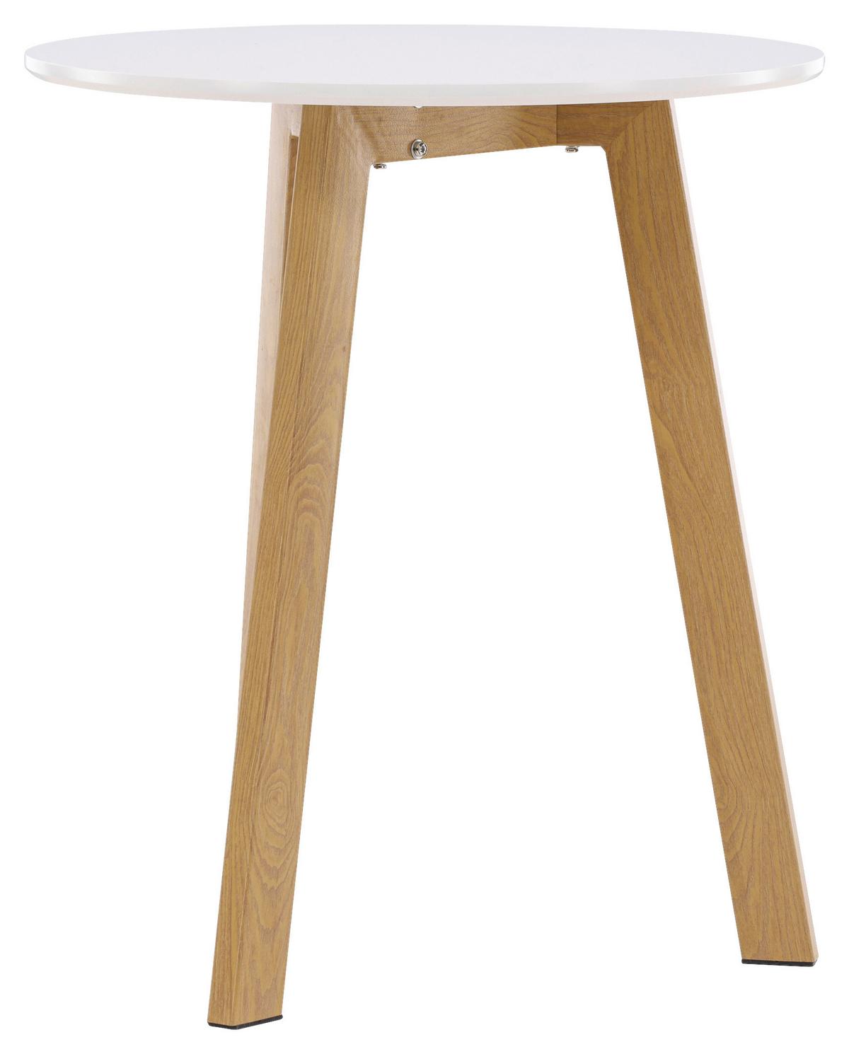 ESSTISCH LEONORA - Hellbraun/Weiß, Design, Holz/Metall (65/65/75cm) - Livetastic