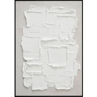 OBRAZ OLEJNY D-28974-1 - biały/czarny, Design, tworzywo sztuczne/drewno (70/100cm) - Monee