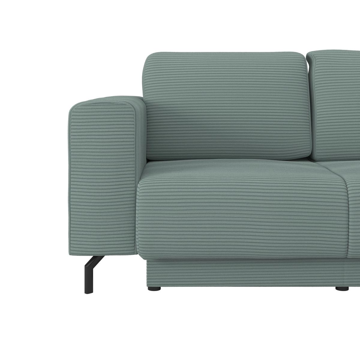 Kutna Garnitura Veni - sivo-zelena/crna, Moderno, tekstil (272/210cm) - Modern Living