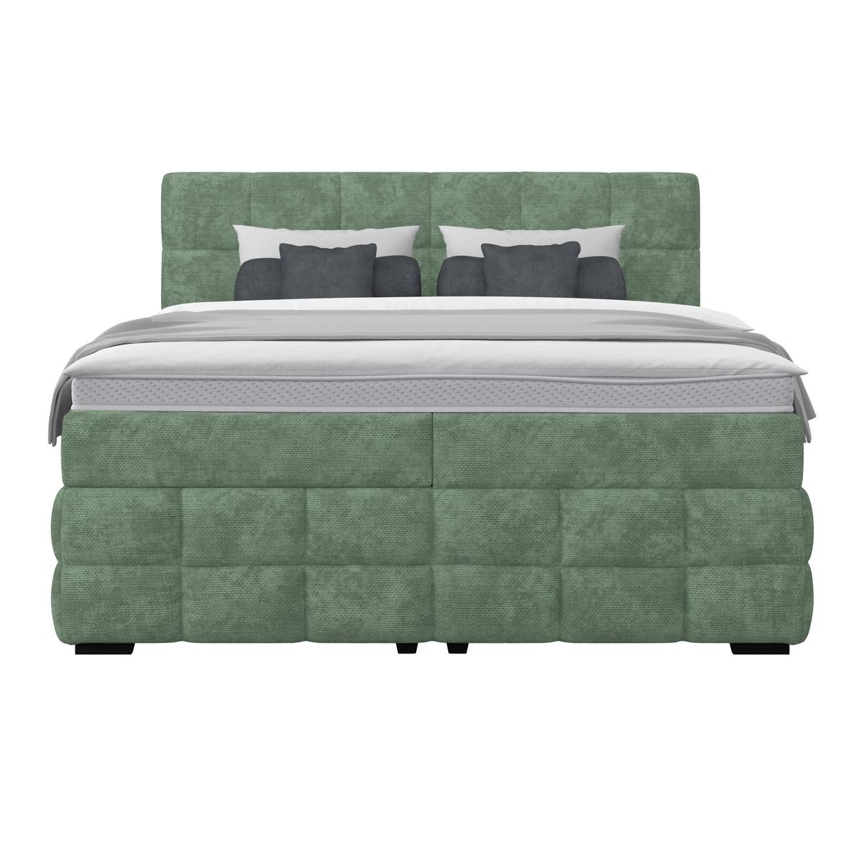 Box Krevet Vega - zelena/boje mente, Trend, tekstil/drvo (200/200cm) - Modern Living