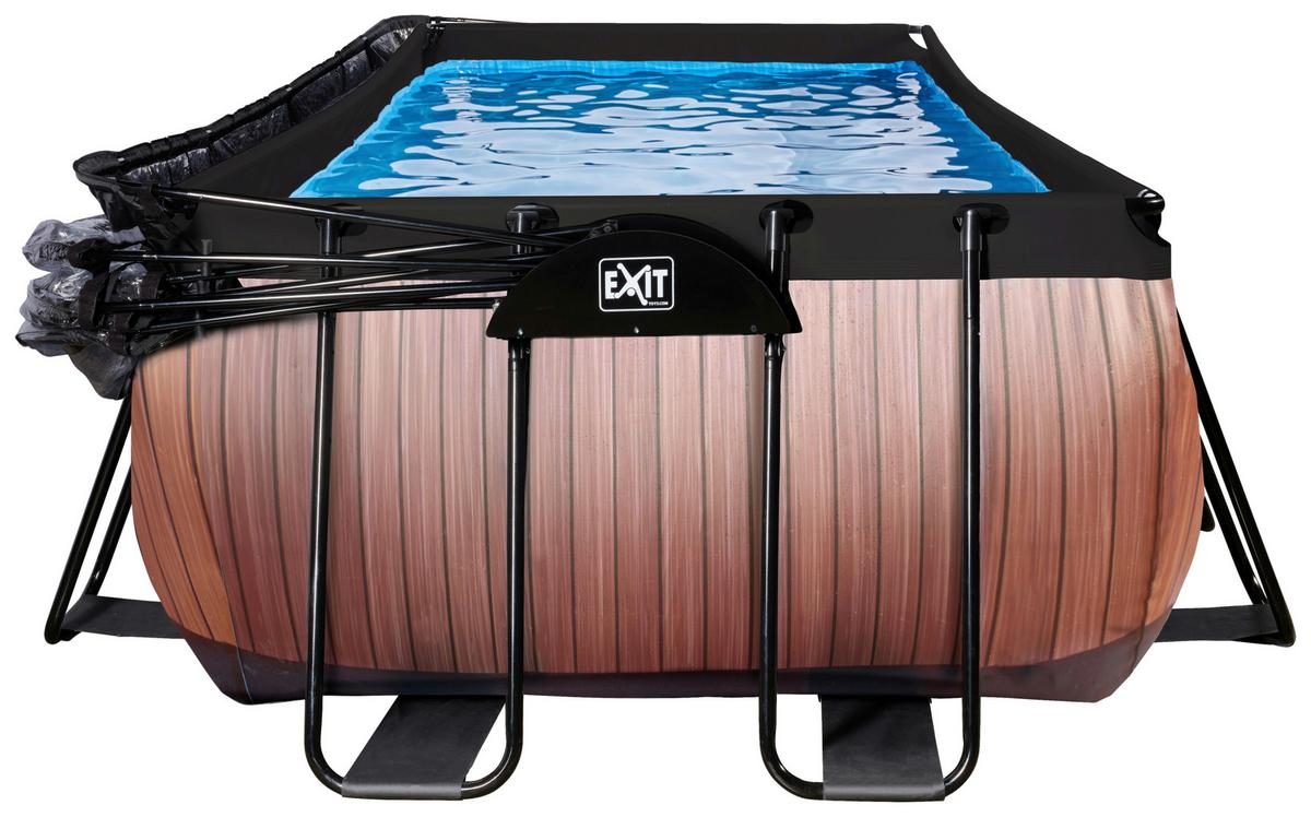 Bazen Exit Wood Pool, Črpalka S Peščenim Filtrom, 540x250cm - rjava, Konvencionalno, kovina (540/250/122cm) - EXIT Toys