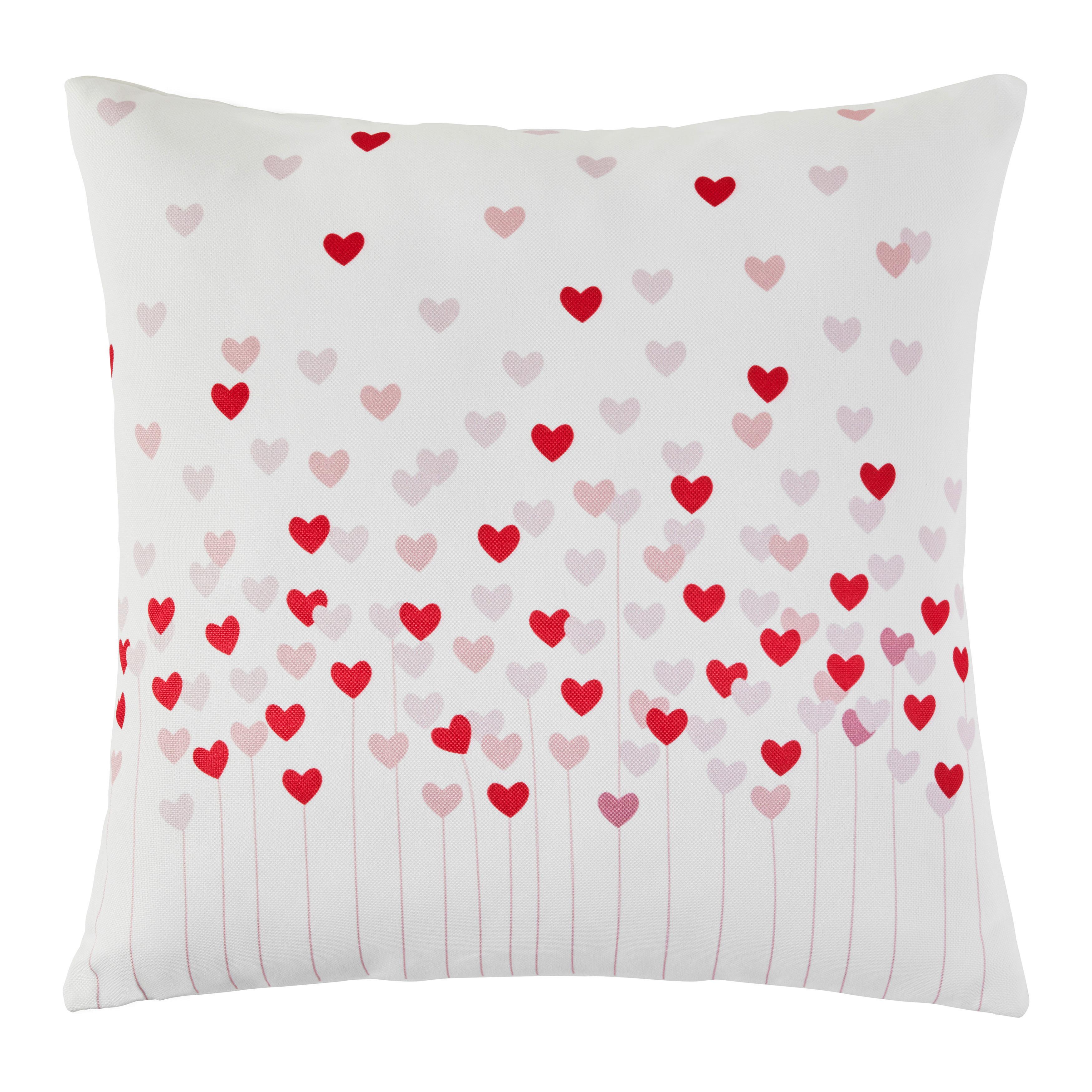 Zierkissen Sherine Rosa/Rot/Weiß ca. 45x45cm - Rot/Rosa, Textil (45/45/14cm) - Mömax