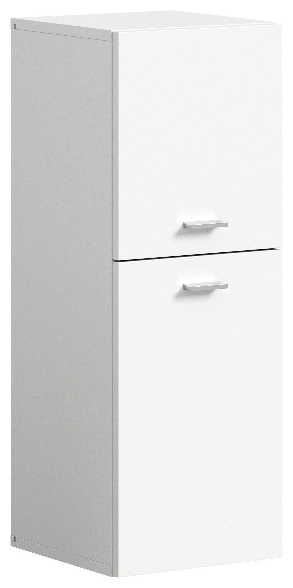 Midischrank Boston ca. 30x80x29 cm Weiß - Silberfarben/Weiß, MODERN, Holzwerkstoff/Kunststoff (30/80/29cm) - MID.YOU