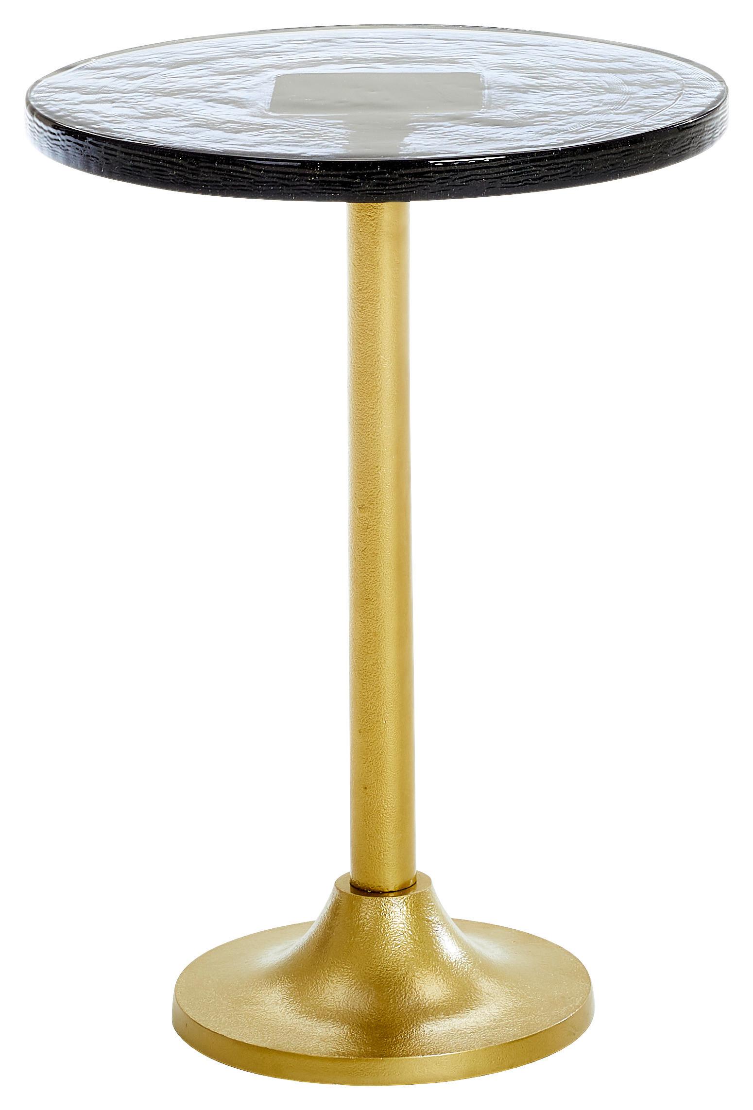 STOLIK BOCZNY JAMAL - kolor mosiężny/szary, Design, metal/szkło (37,5/37,5/49cm) - Ambia Home