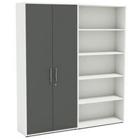 AKTENSCHRANK OFFICE EDITION - SW SET 1 HOCH - Anthrazit/Weiß, MODERN, Holzwerkstoff (168,8/185,6/33cm) - MID.YOU