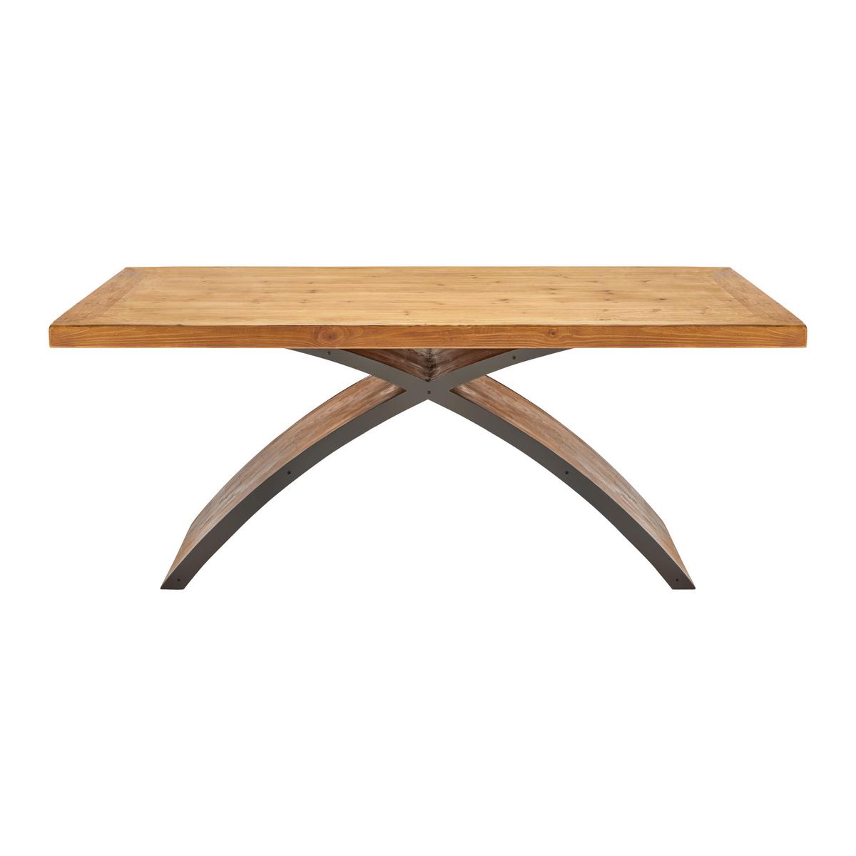 Masă LAURIEN - culoare lemn pin, Modern, lemn/metal (180/90/75cm) - Bessagi Home