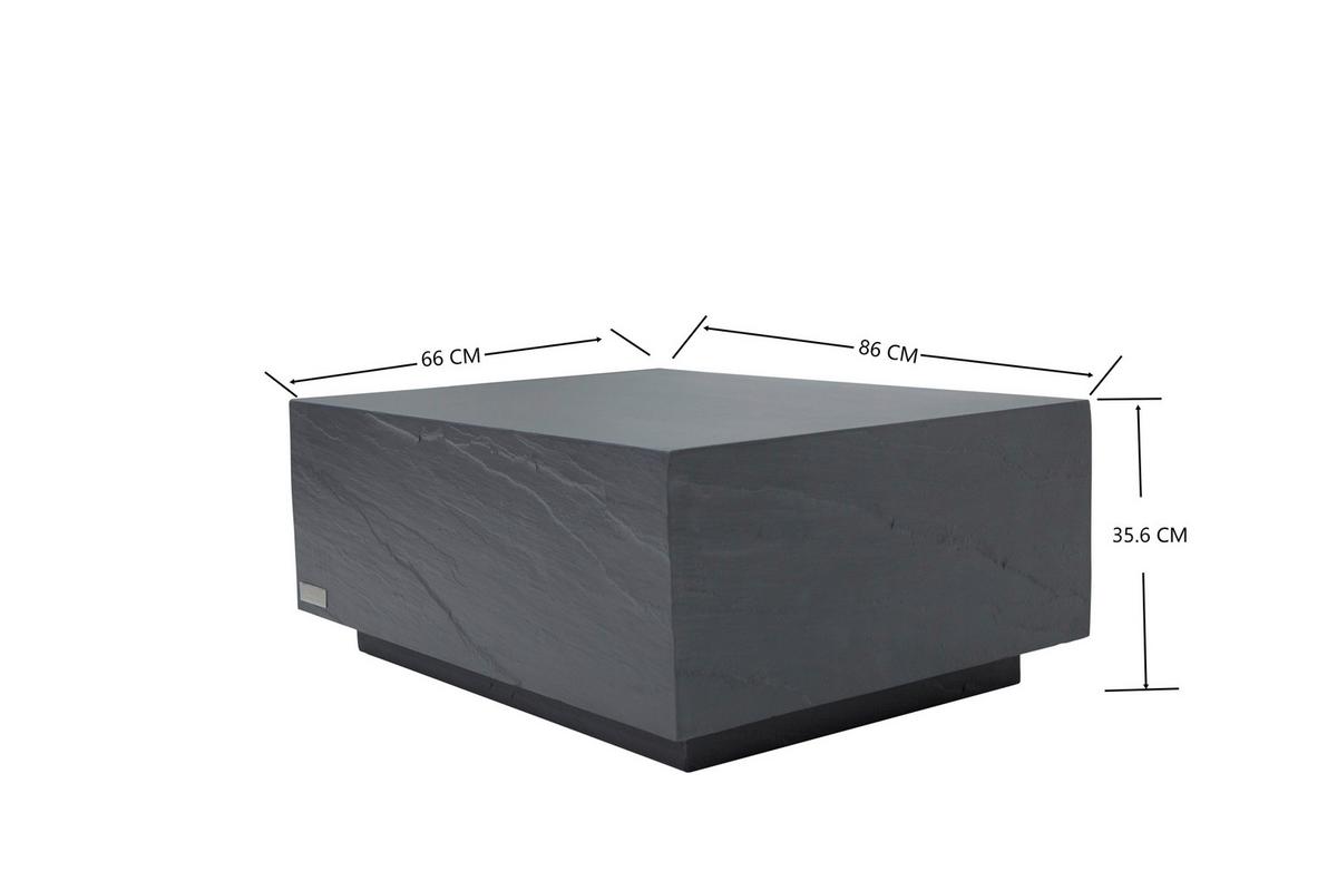 Loungetisch Colorado Faserbeton Schwarz - Schwarz, KONVENTIONELL, Stein (68/66/35,6cm) - Gardenson