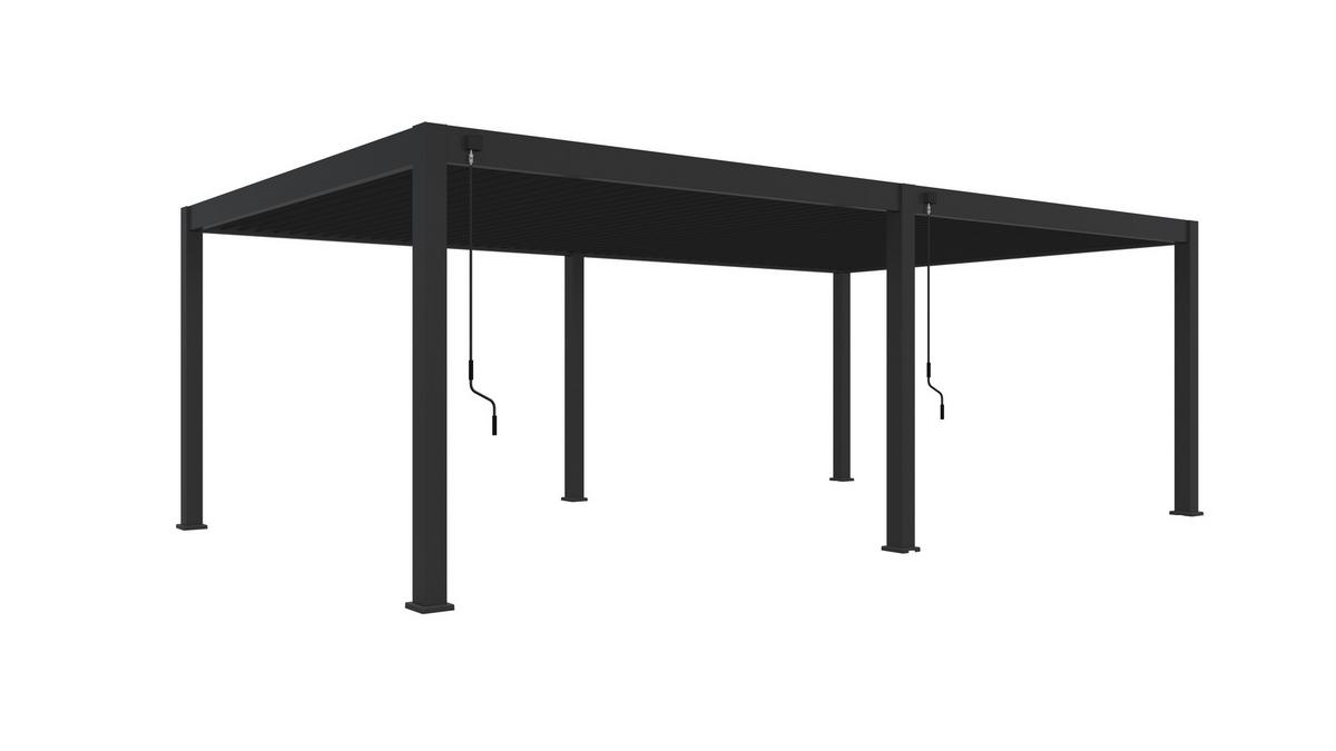 PERGOLA DELUXE PLUS 4X8M ANTHRAZIT - Anthrazit, Basics, Metall (400/255/800cm) - Gardenson