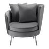 Relaxsessel Cherie Dunkelgrau Samt - Chromfarben/Dunkelgrau, MODERN, Textil/Metall (87/83/85cm) - Bessagi Home