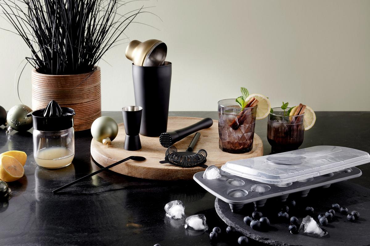 Set pentru cocktail GLAMOUR - auriu/negru, Modern, plastic/metal - Premium Living