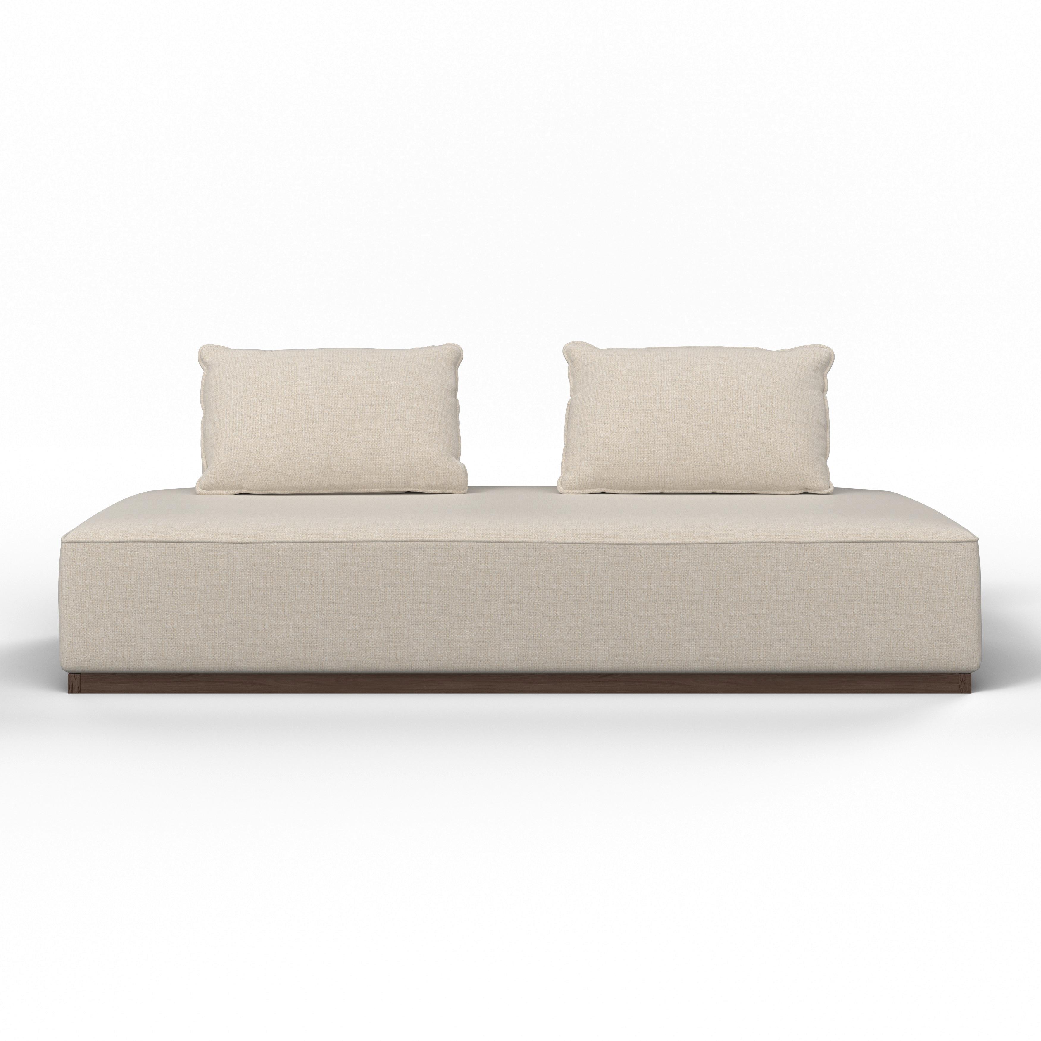 Sofa Christina Beige Webstoff - Beige/Walnussfarben, MODERN, Holz/Holzwerkstoff (215,5/87/106cm) - Bessagi Home