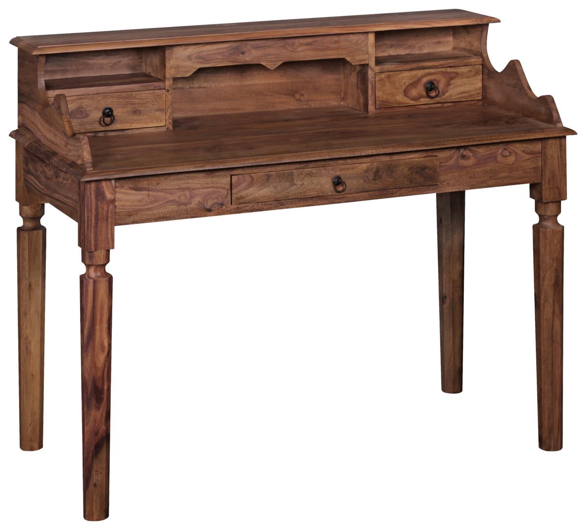 Pisalna Miza Mumbai, Pravi Les - črna/barve indijskega rožnega lesa, Design, kovina/les (115/60/100cm) - MID.YOU