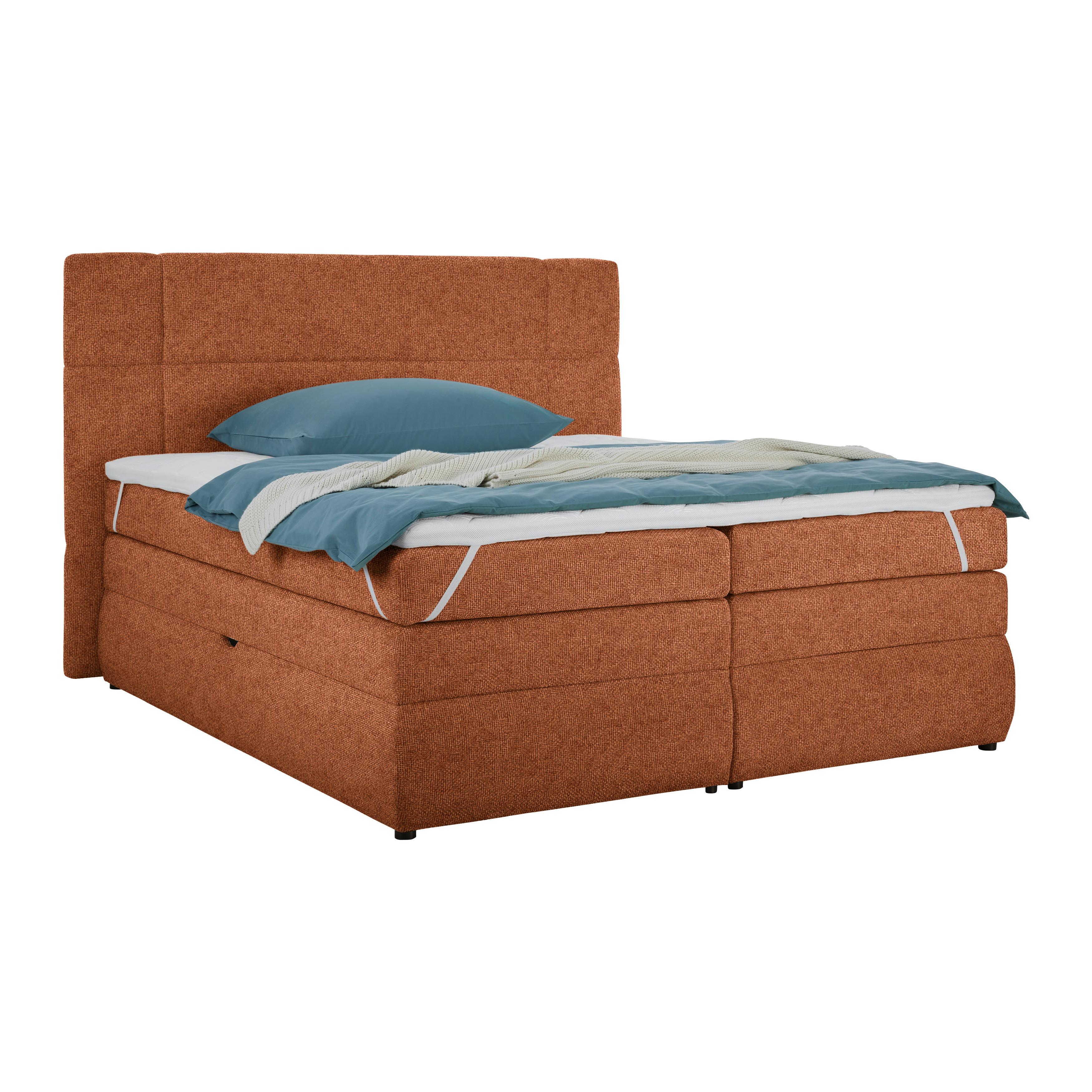 Boxspringbett Palace Terracotta ca. 180x200cm - Terracotta, KONVENTIONELL, Kunststoff/Textil (180/200cm) - Premium Living