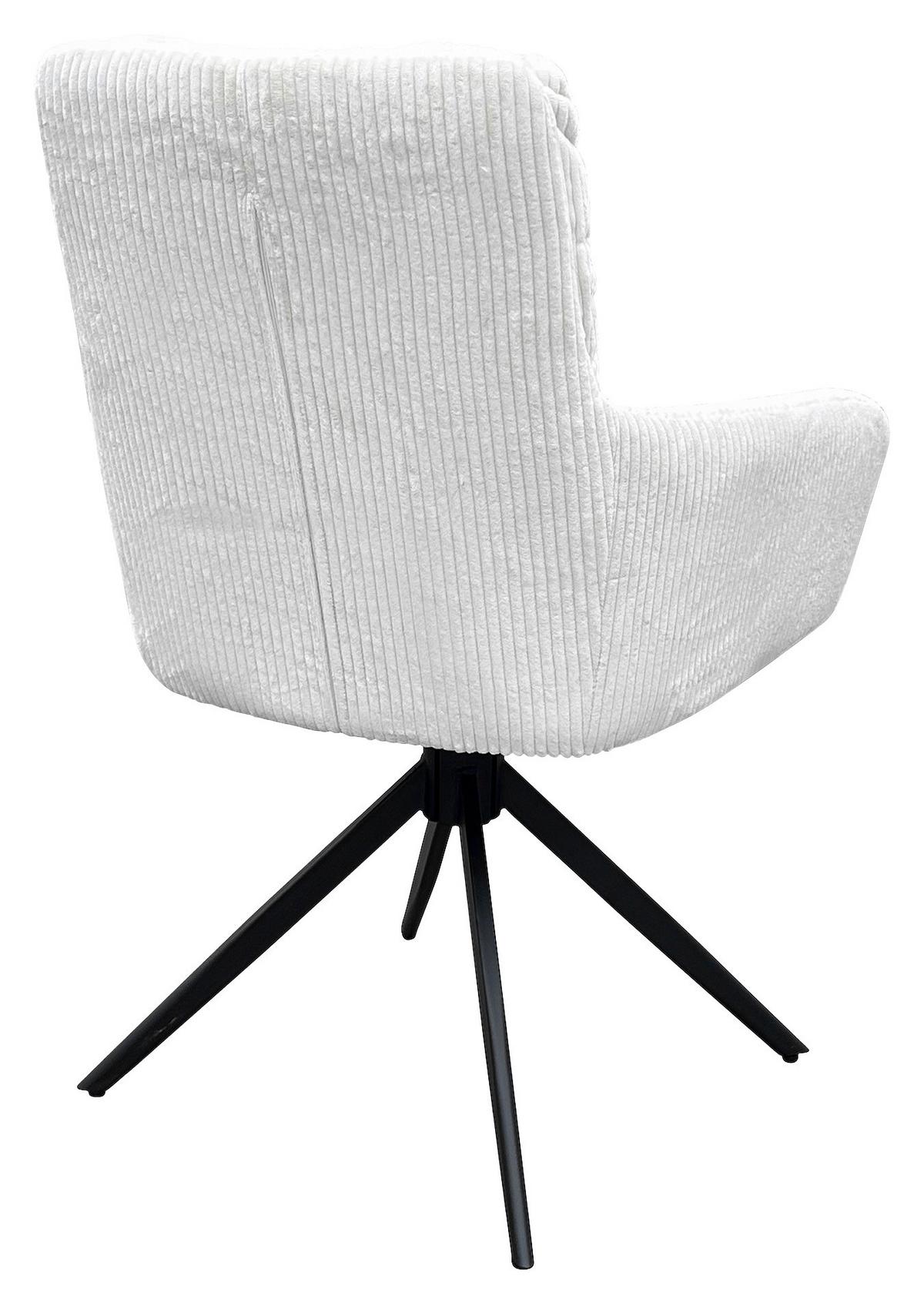 Armlehnstuhl-Set Pura 2er-Set Weiß - Schwarz/Weiß, Design, Textil/Metall (58/88/64cm) - MID.YOU