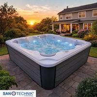 Whirlpool Outdoor Set Schwarz/Weiß ca. 210x95x210cm - Weiß/Grau, Basics, Kunststoff (210/95/210cm)