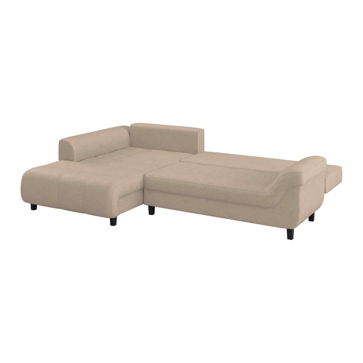 Kutna Garnitura Mendoza - bež/crna, Design, tekstil/drvo (197/309cm) - Modern Living