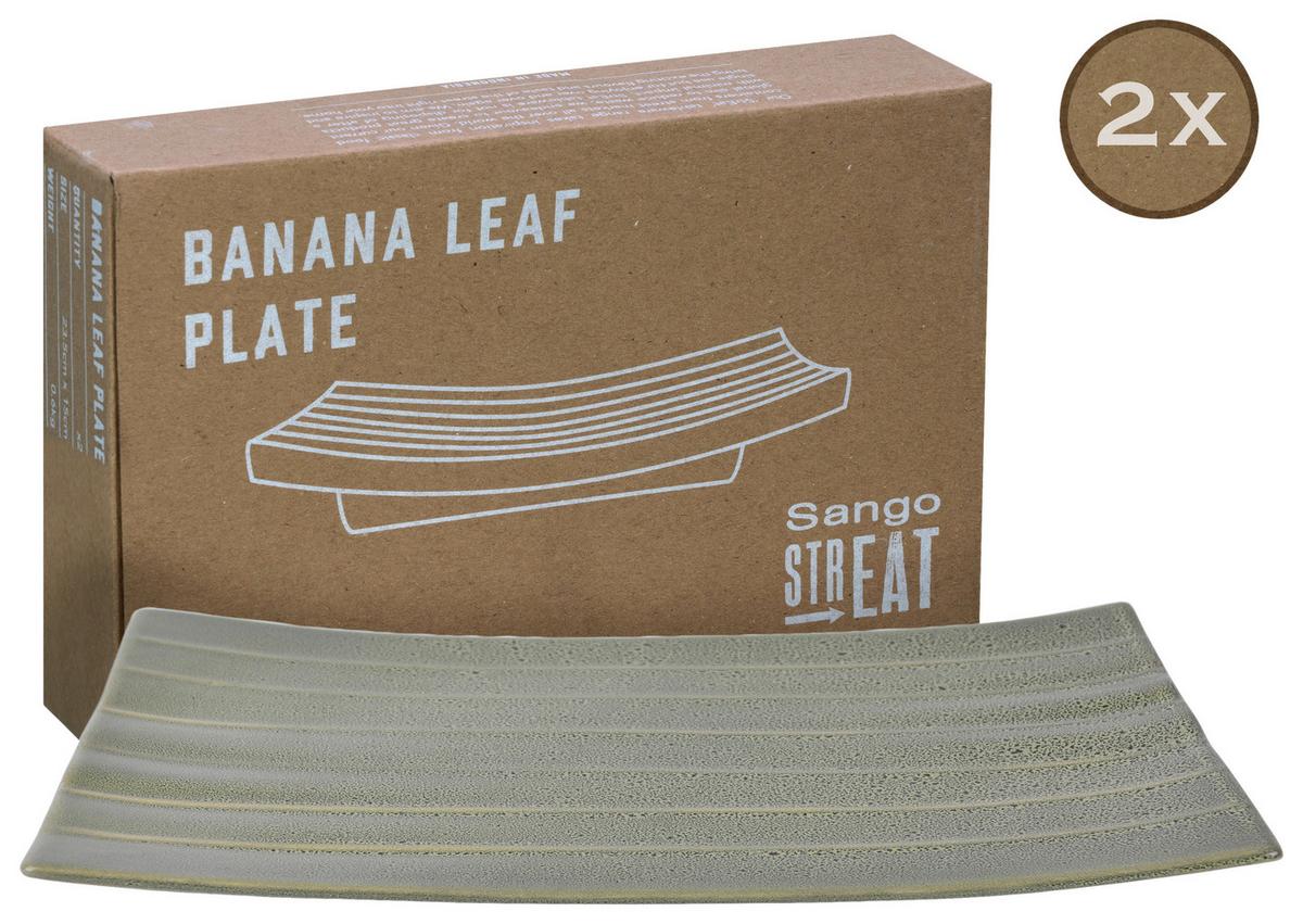Set Podstavkov Street Banana Leaf, 2-Delni - zelena, Basics, keramika (15/24cm) - Creatable
