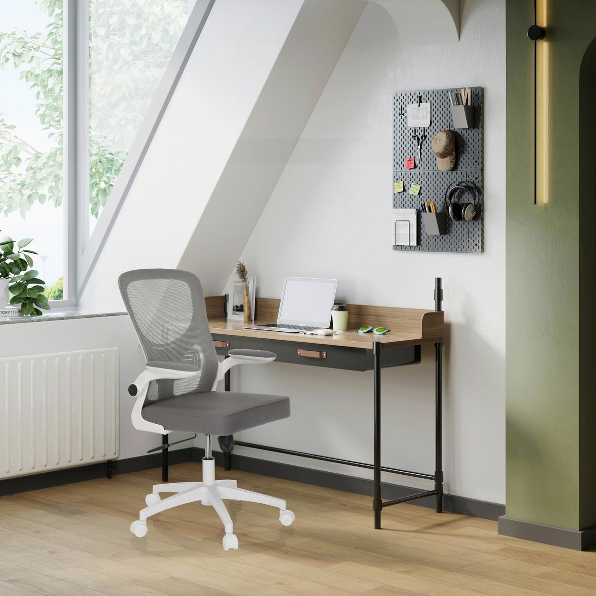 Drehstuhl Belio W Grau/Weiß - Grauweiß/Weiß, MODERN, Kunststoff/Textil (60/95-105/54cm) - MID.YOU