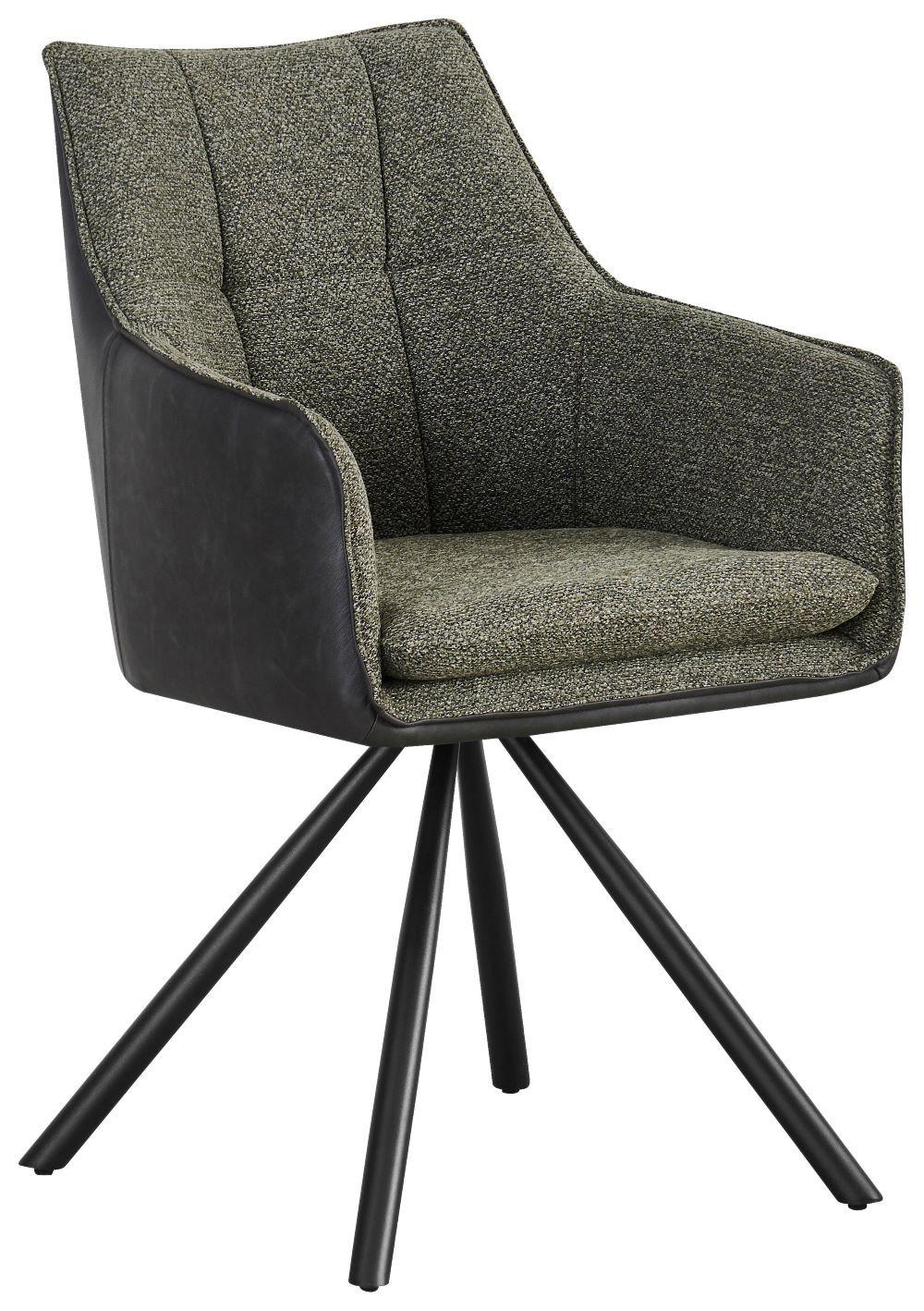 Scaun LEONY - verde/negru, Modern, lemn/metal (56/89/63cm) - Premium Living