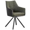 Scaun LEONY - verde/negru, Modern, lemn/metal (56/89/63cm) - Premium Living