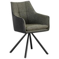 Scaun LEONY - verde/negru, Modern, lemn/metal (56/89/63cm) - Premium Living