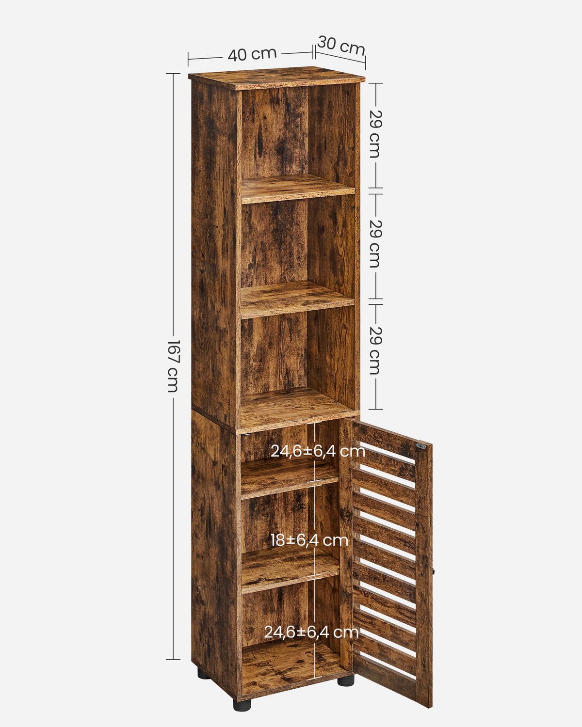 HOCHSCHRANK BBK160X01V2 - Schwarz/Braun, Trend, Holzwerkstoff/Kunststoff (40/167/30cm) - MID.YOU