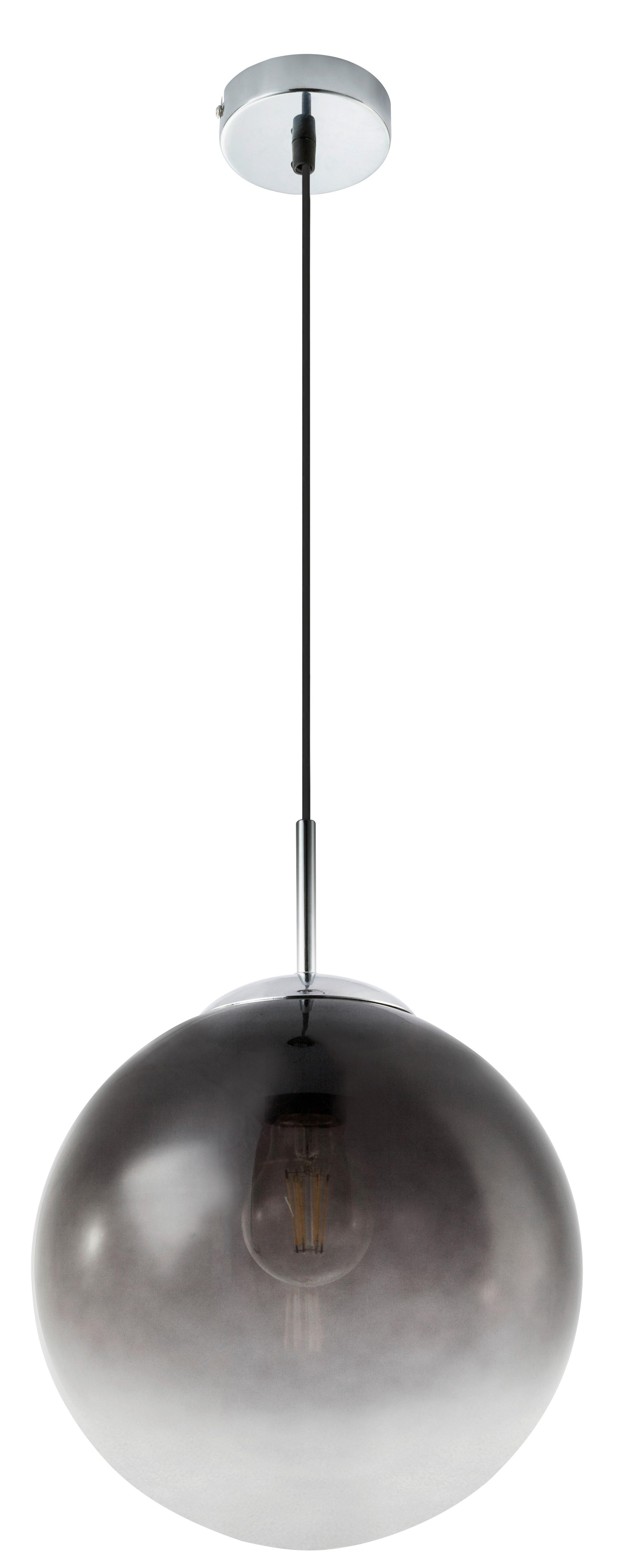 Viseča Svetilka 15862 - barve kroma/siva, Basics, kovina/steklo (25/120cm) - Globo