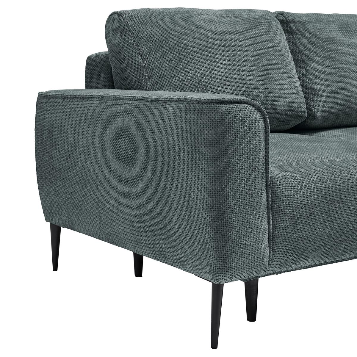 Ecksofa Custom Dunkelgrün - Dunkelgrün/Schwarz, MODERN, Textil/Metall (255/85/164cm) - Mömax