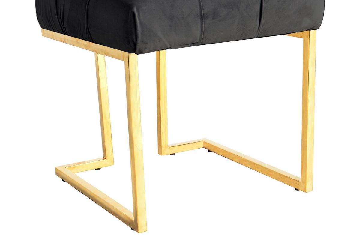 HOCKER RARE 100 - Goldfarben/Schwarz, Design, Textil/Metall (48/48/48cm) - Kayoom