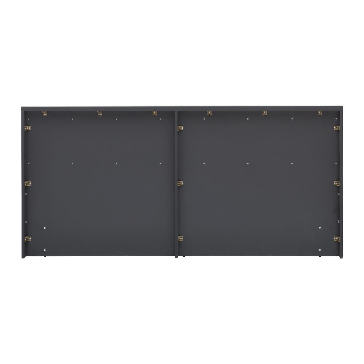 Pat tapițat Mariello 140/200 antracit/maro deschis - antracit/maro deschis, Modern, lemn/textil (140/200cm) - Bessagi Home
