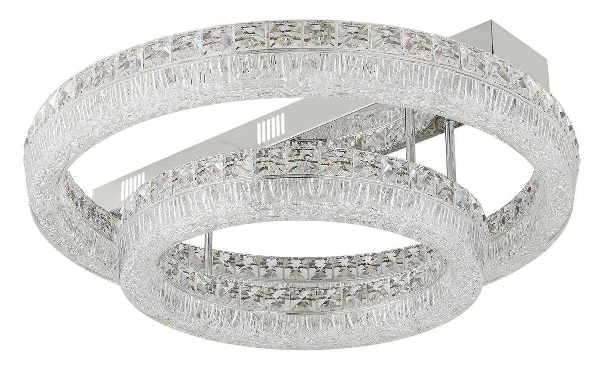 Led Stropna Svjetiljka Laurel - prozirno/boje kroma, Konvencionalno, staklo/metal (60/19,5cm) - Globo