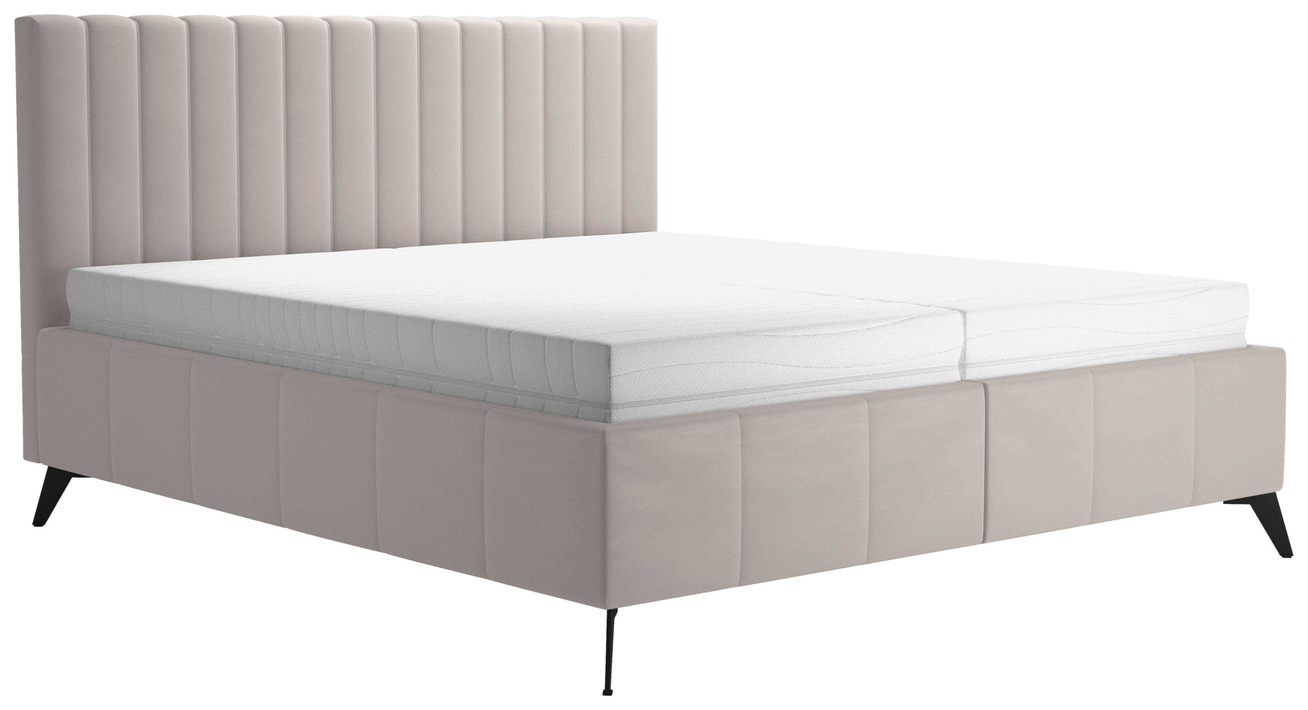 Tapecirani Krevet Vivien 2 - crna/krem, Moderno, drvo/tekstil (160/200cm) - Modern Living