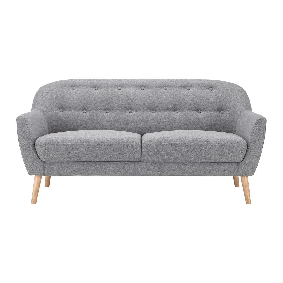 2-SITZER-SOFA ANELA - Hellgrau/Naturfarben, Modern, Holz/Textil (168/79/84cm) - Bessagi Home