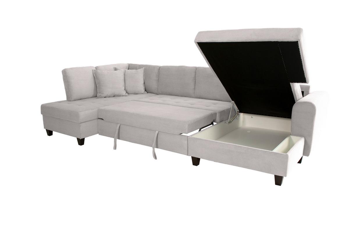 Kutna Garnitura Moritz - svijetlo siva, Trend, tekstil (178/324/155cm) - Modern Living