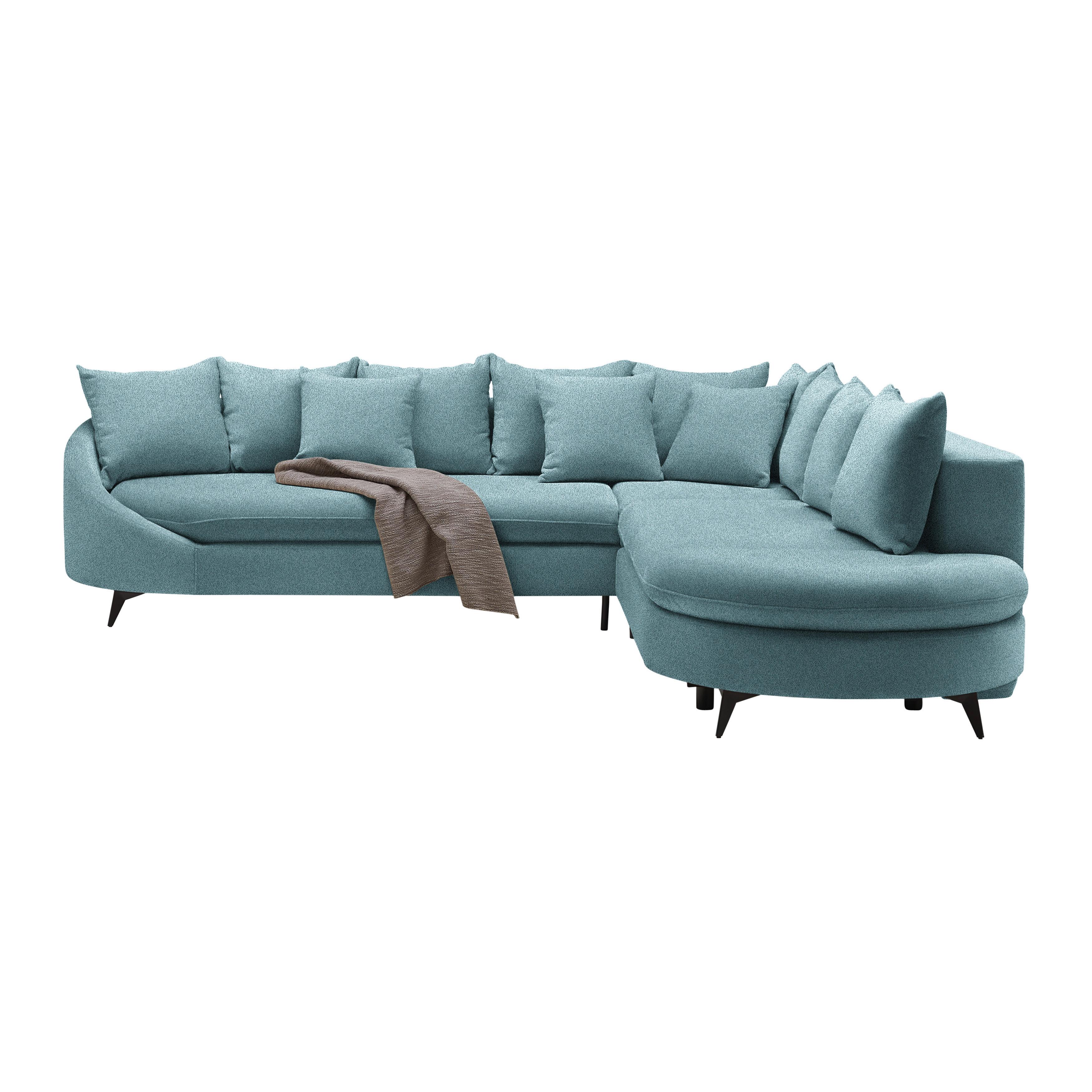 Ecksofa Axel Blau - Blau/Schwarz, MODERN, Textil/Metall (291/87/250cm) - Mömax
