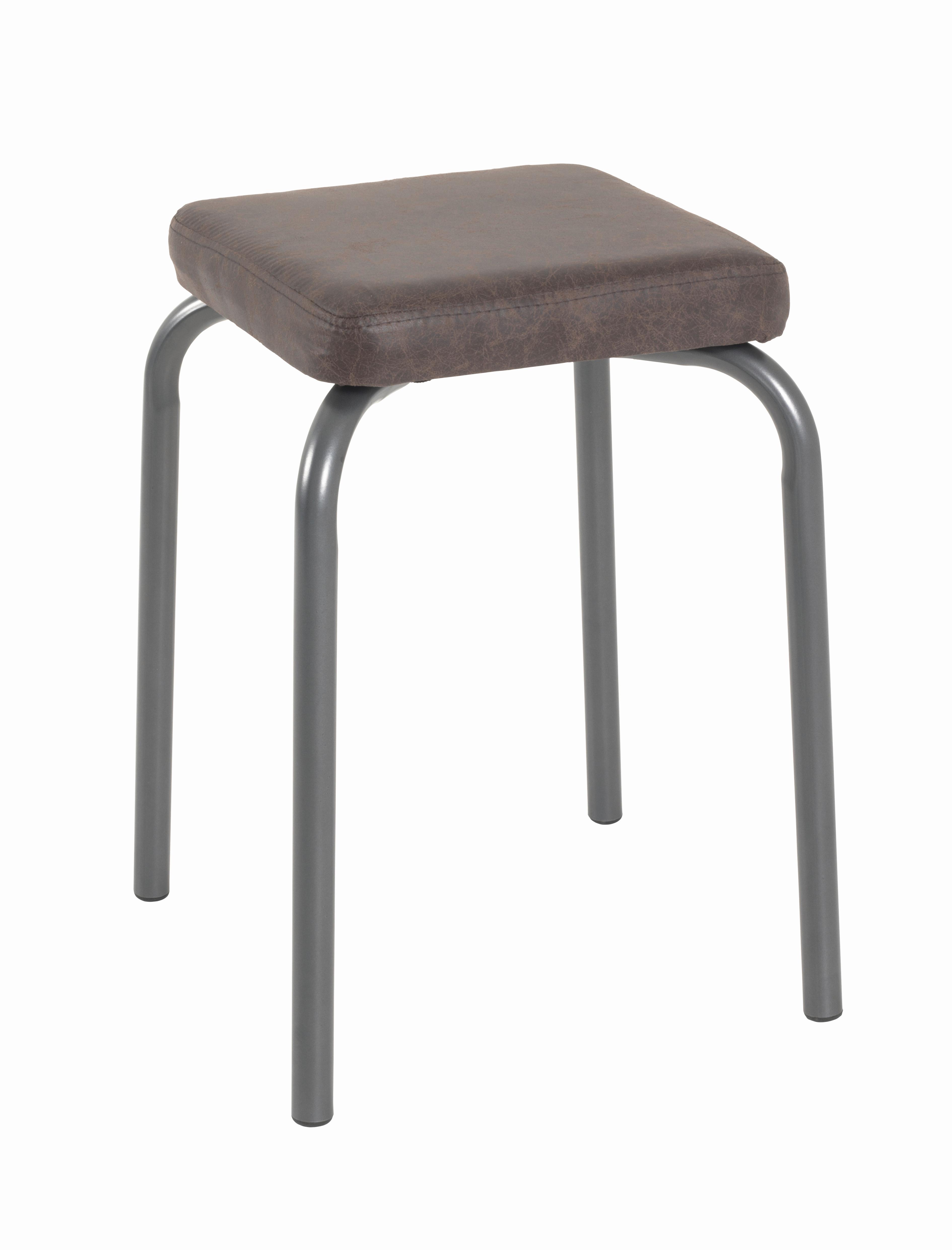 Stapelhocker in Braun - Graphitfarben/Braun, KONVENTIONELL, Holzwerkstoff/Metall (36/49/36cm) - Mömax