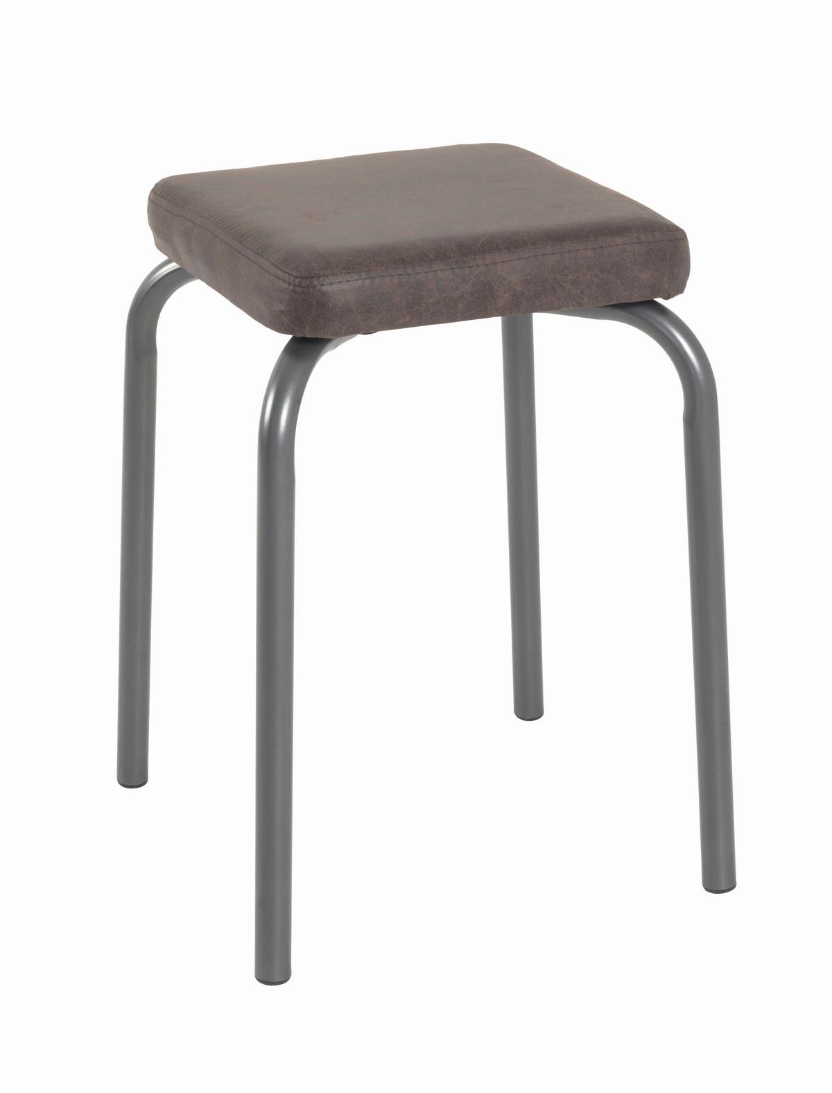 Stapelhocker in Braun - Graphitfarben/Braun, KONVENTIONELL, Holzwerkstoff/Metall (36/49/36cm) - Mömax