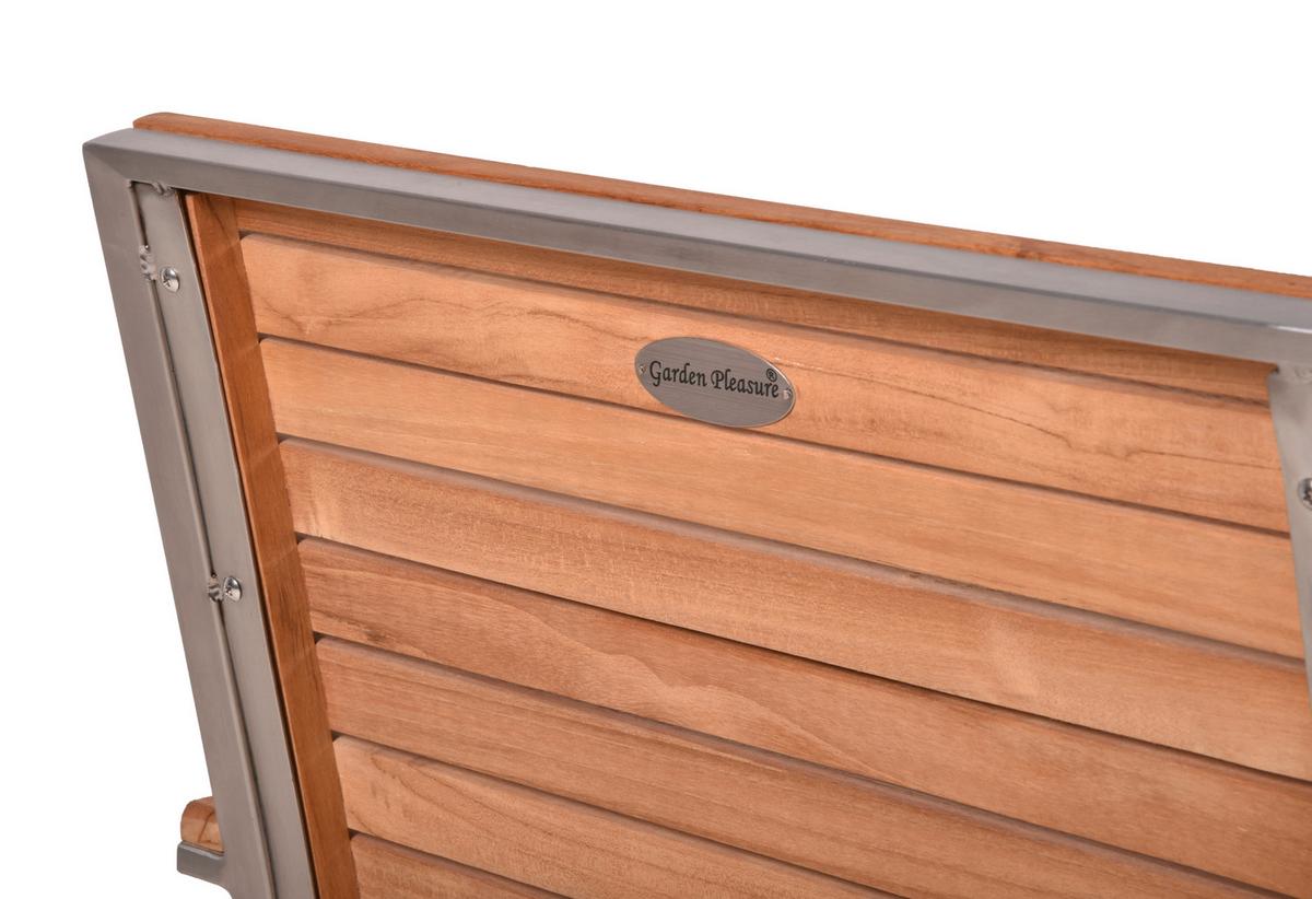 Gartenstuhl-Set Denver 4er-Set ca. 53x86 cm Teakholz - Silberfarben/Schwarz, Basics, Holz/Kunststoff (53/86/50cm) - Gardenson
