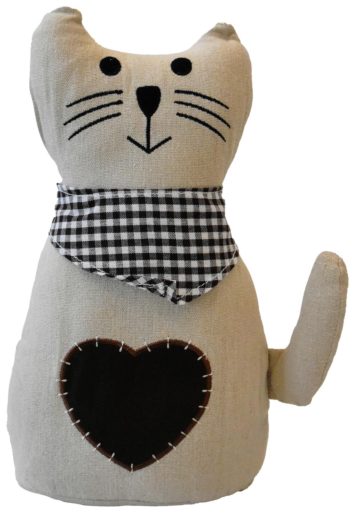 Opritor pentru ușă KITTY - bej/gri, Konventionell, textil (20/25cm) - Modern Living