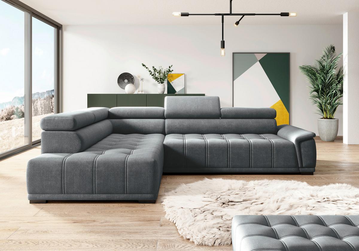 Kutna Garnitura Gremio - crna/antracit, Moderno, tekstil/plastika (106/283cm) - Modern Living