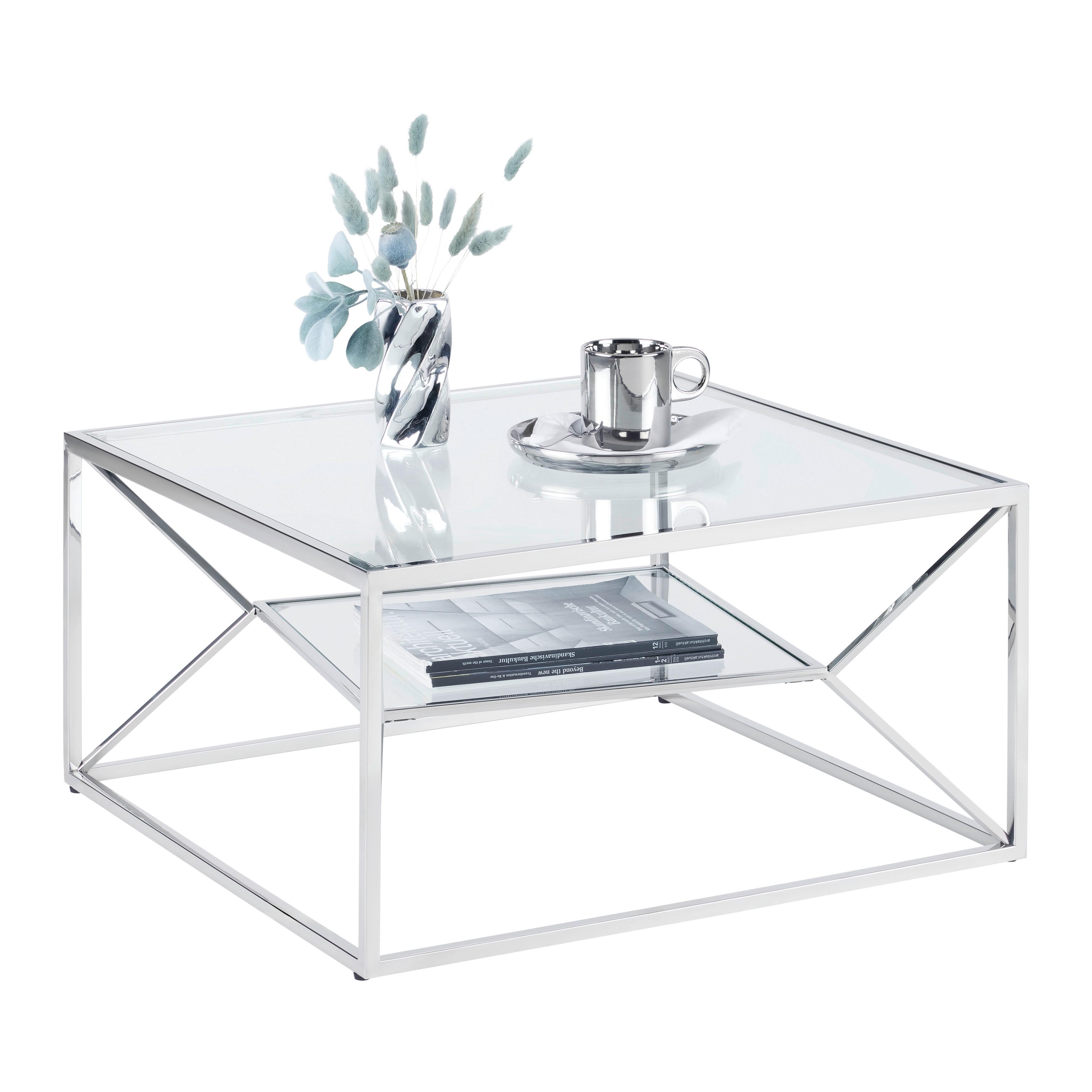 SOFFBORD ANGEL II - kromfärg, Modern, metall/glas (70/70/38cm) - Mömax