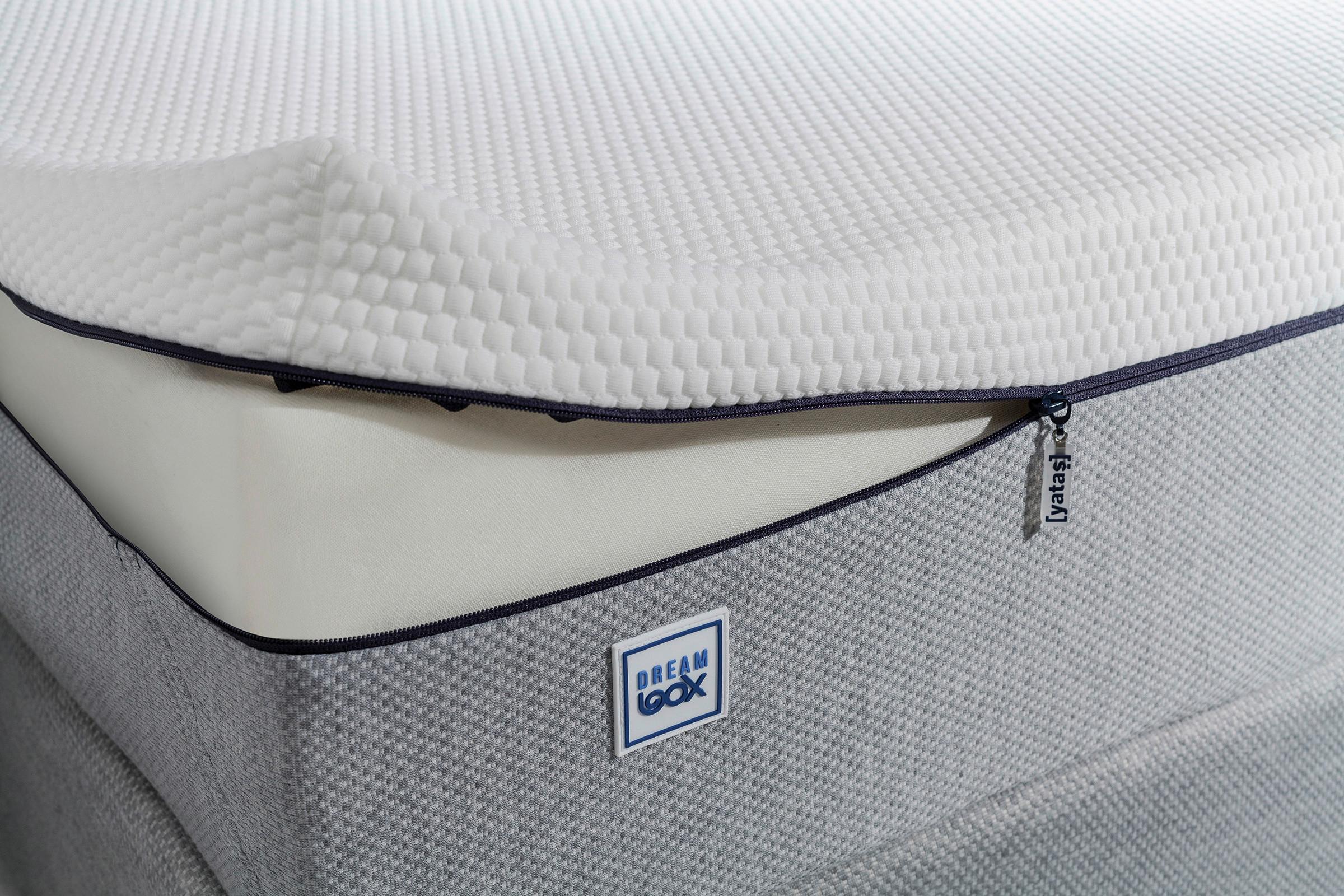 Taschenfederkernmatratze Dream Box Pro ca. 90x190 cm - Weiß/Grau, Basics, Textil (90/190cm) - Yatas