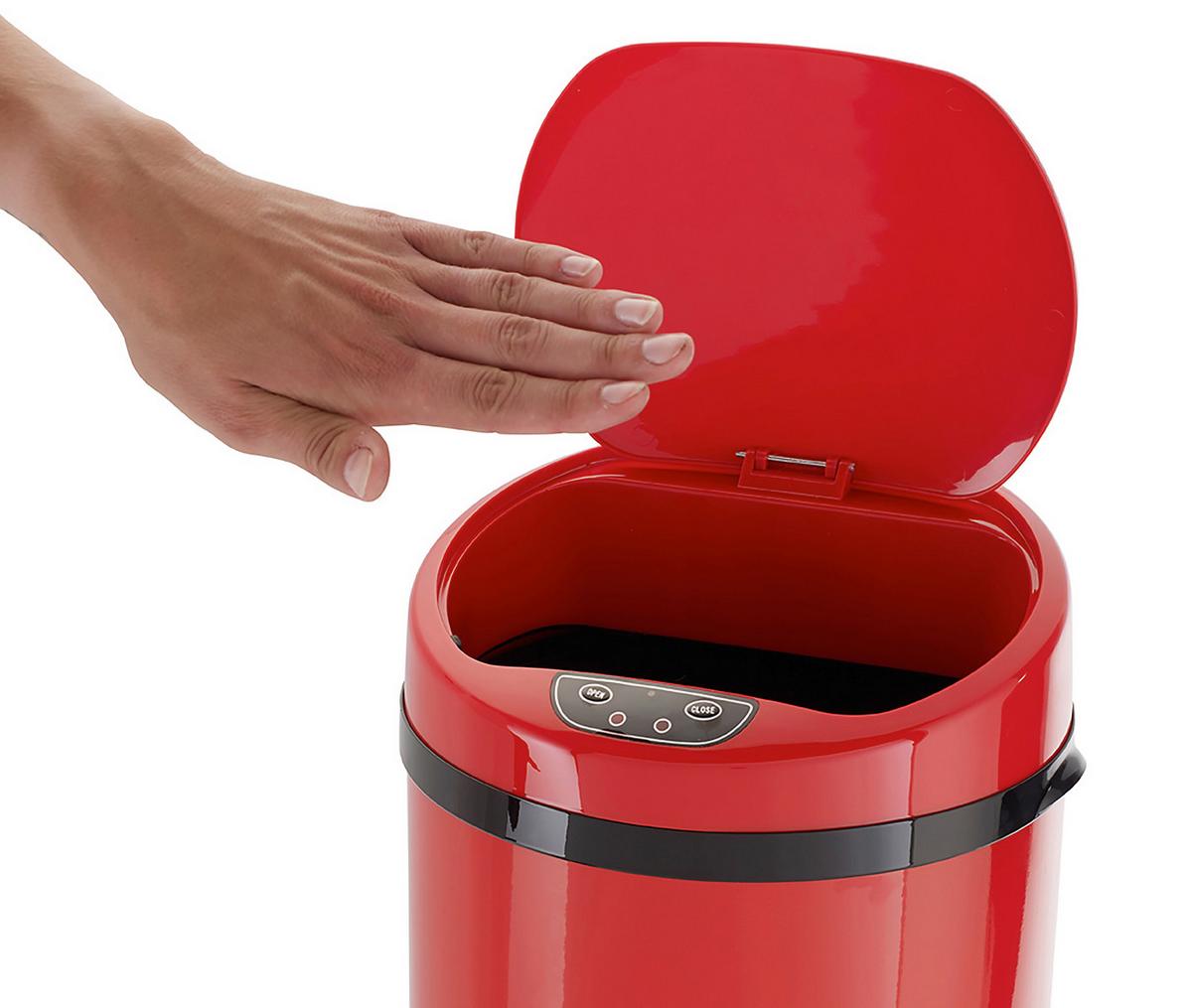 Koš Za Smeti Inox, 30 L - rdeča/črna, Basics, kovina/umetna masa (30,5/56,5cm) - Echtwerk