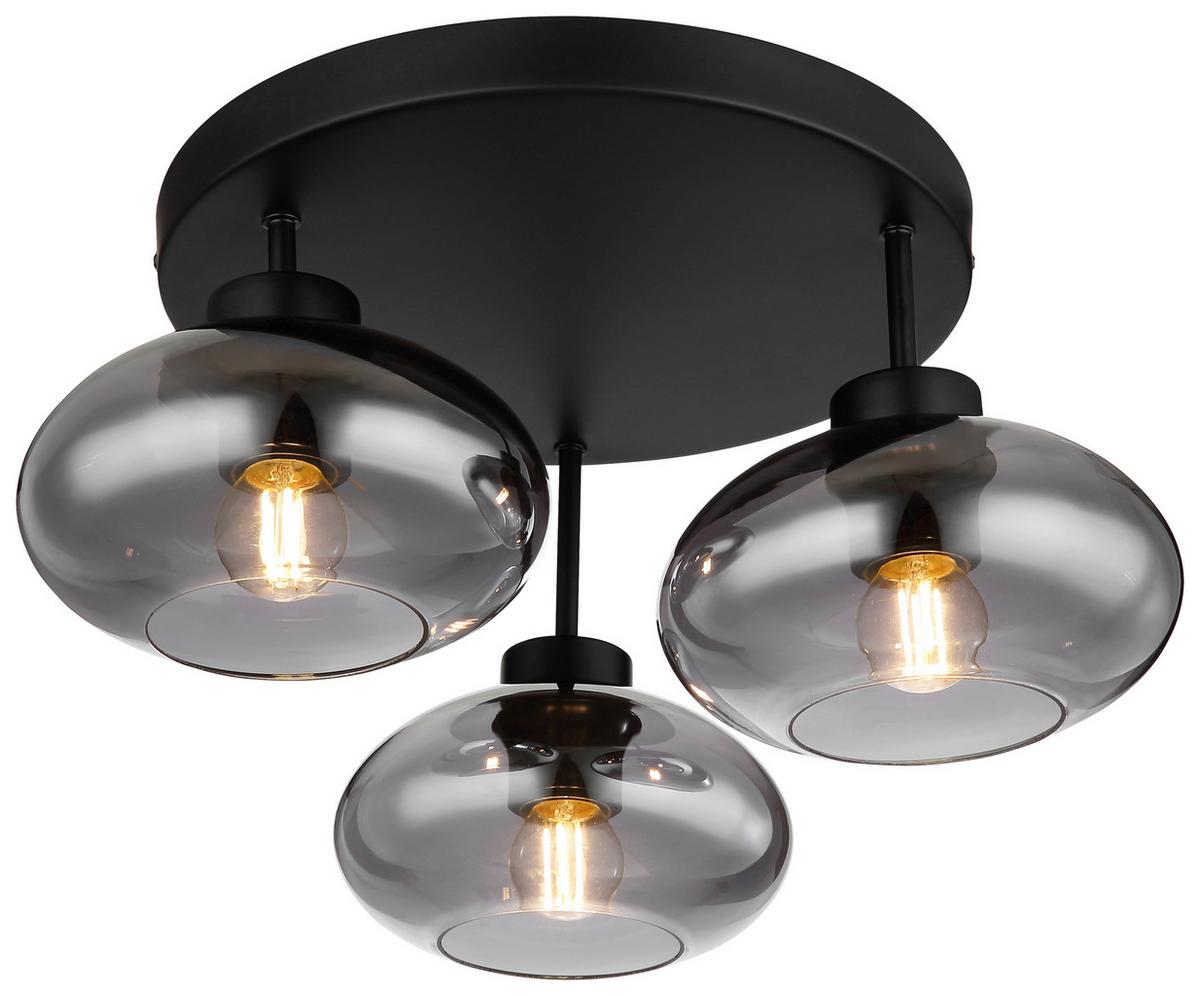 LAMPA SUFITOWA REIN I - czarny, Design, metal/szkło (40/24cm) - Novel