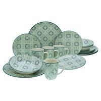 Kombinirani Servis Yara Petrol, 16-Delni - zelena/bela, Basics, keramika - Creatable