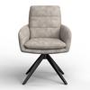 STOEL MET ARMELEUNINGEN LAURIN - Lichtgrijs, Modern, Hout/Textiel (59/93/63cm) - Bessagi Home