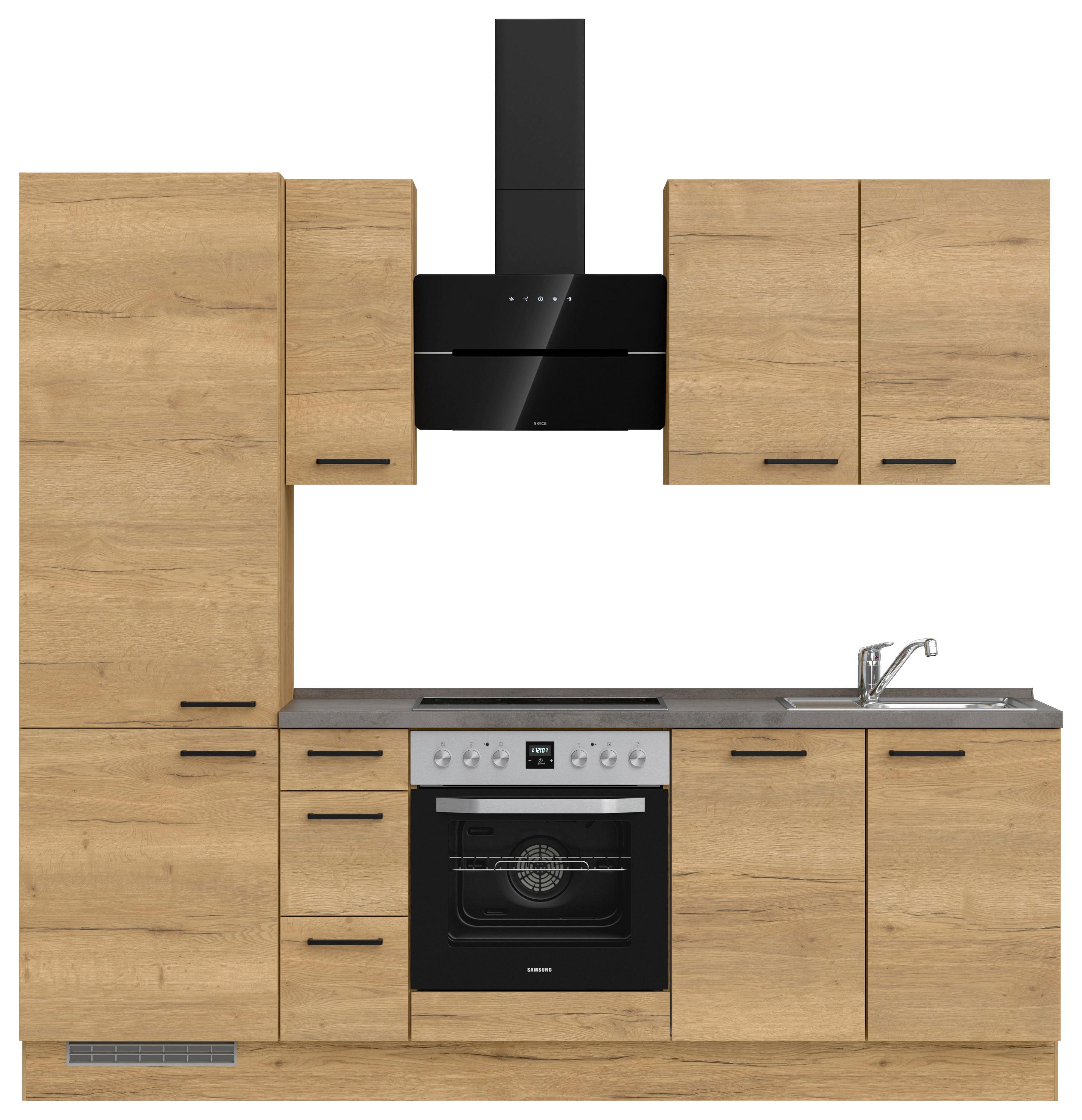 Küchenleerblock Structura High o. Geräte Eiche - Schieferfarben/Eichefarben, MODERN, Holzwerkstoff/Metall (240cm) - Nobilia